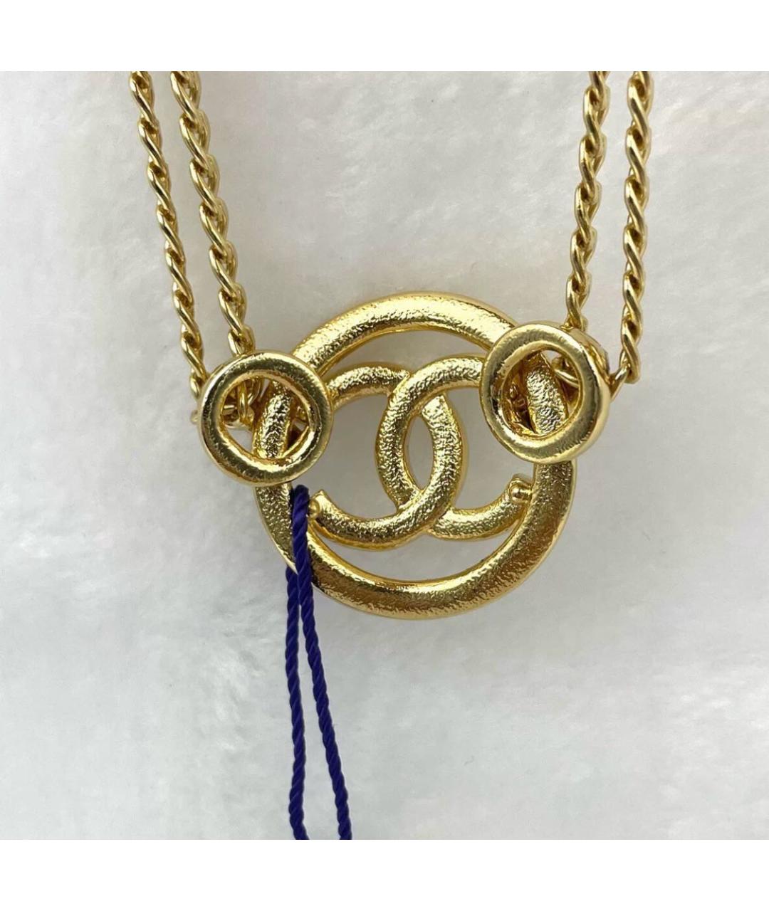 CHANEL Желтая металлическая подвеска, фото 6