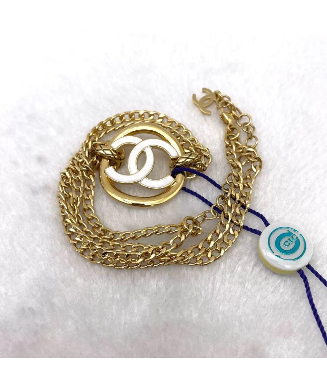 CHANEL Желтая металлическая подвеска, фото 2