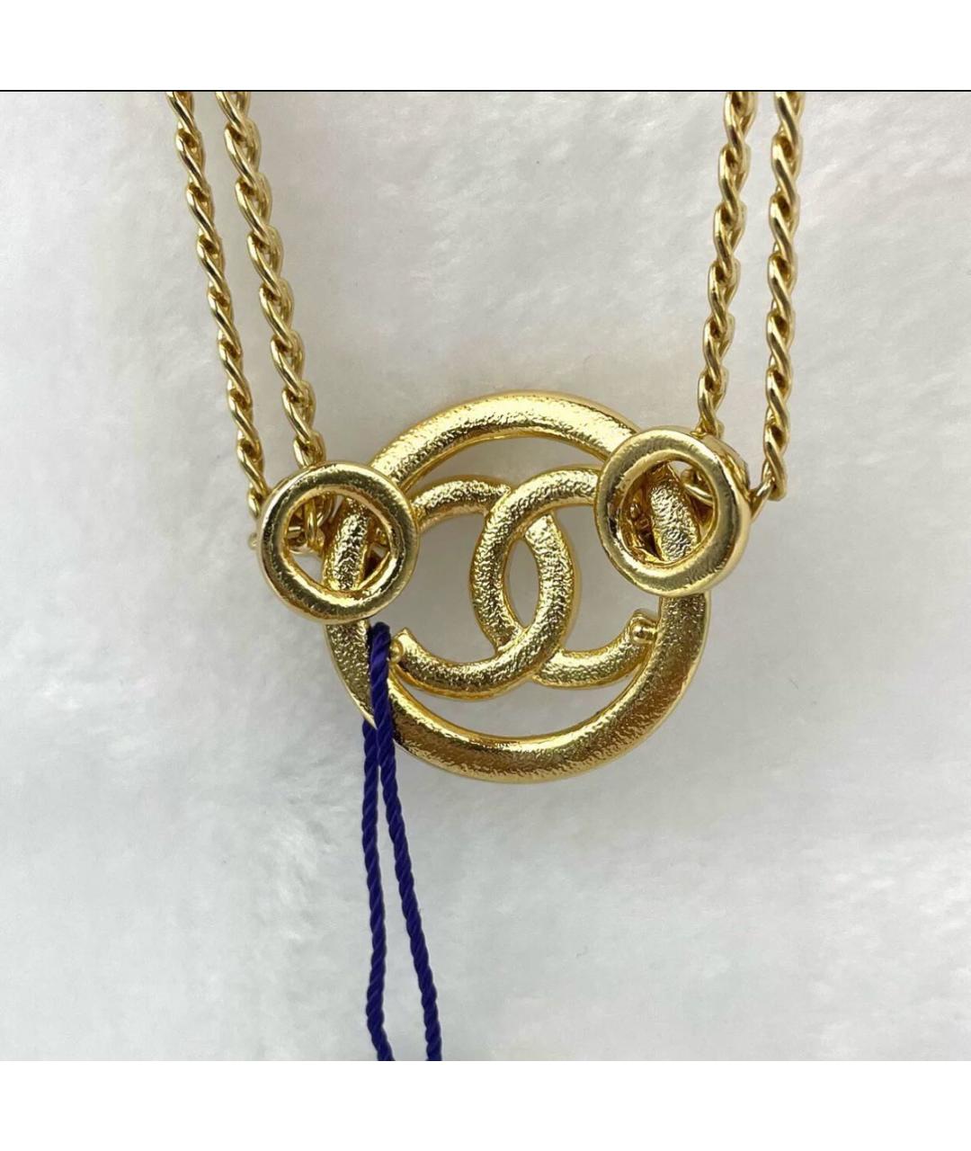 CHANEL Желтая металлическая подвеска, фото 7