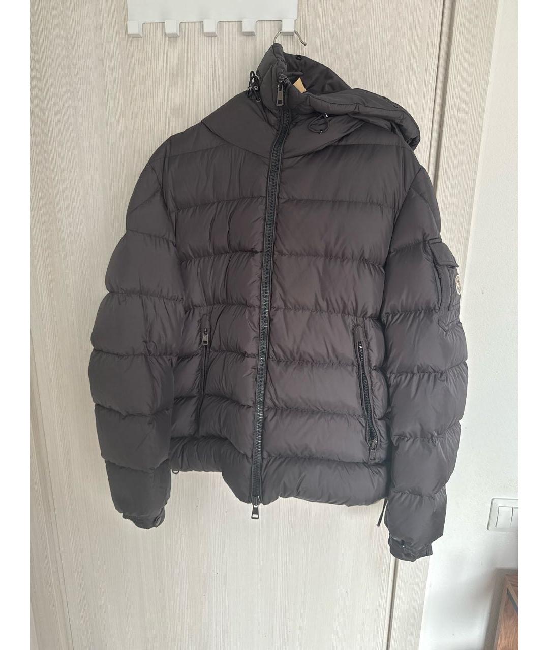 MONCLER Антрацитовый полиамидовый пуховик, фото 5