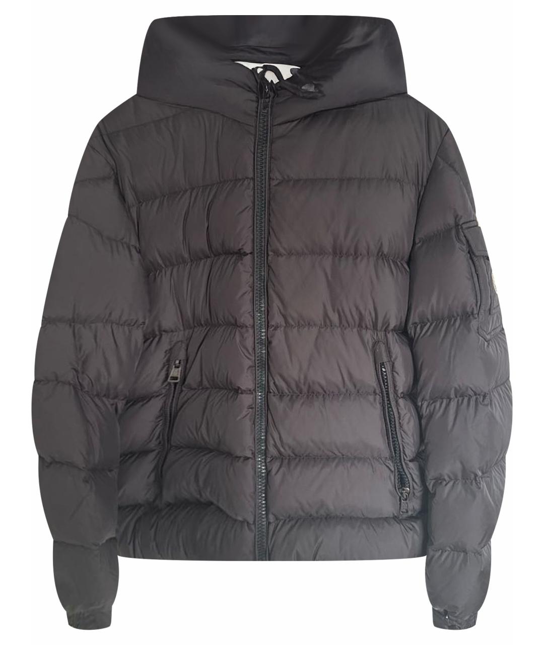 MONCLER Антрацитовый полиамидовый пуховик, фото 1
