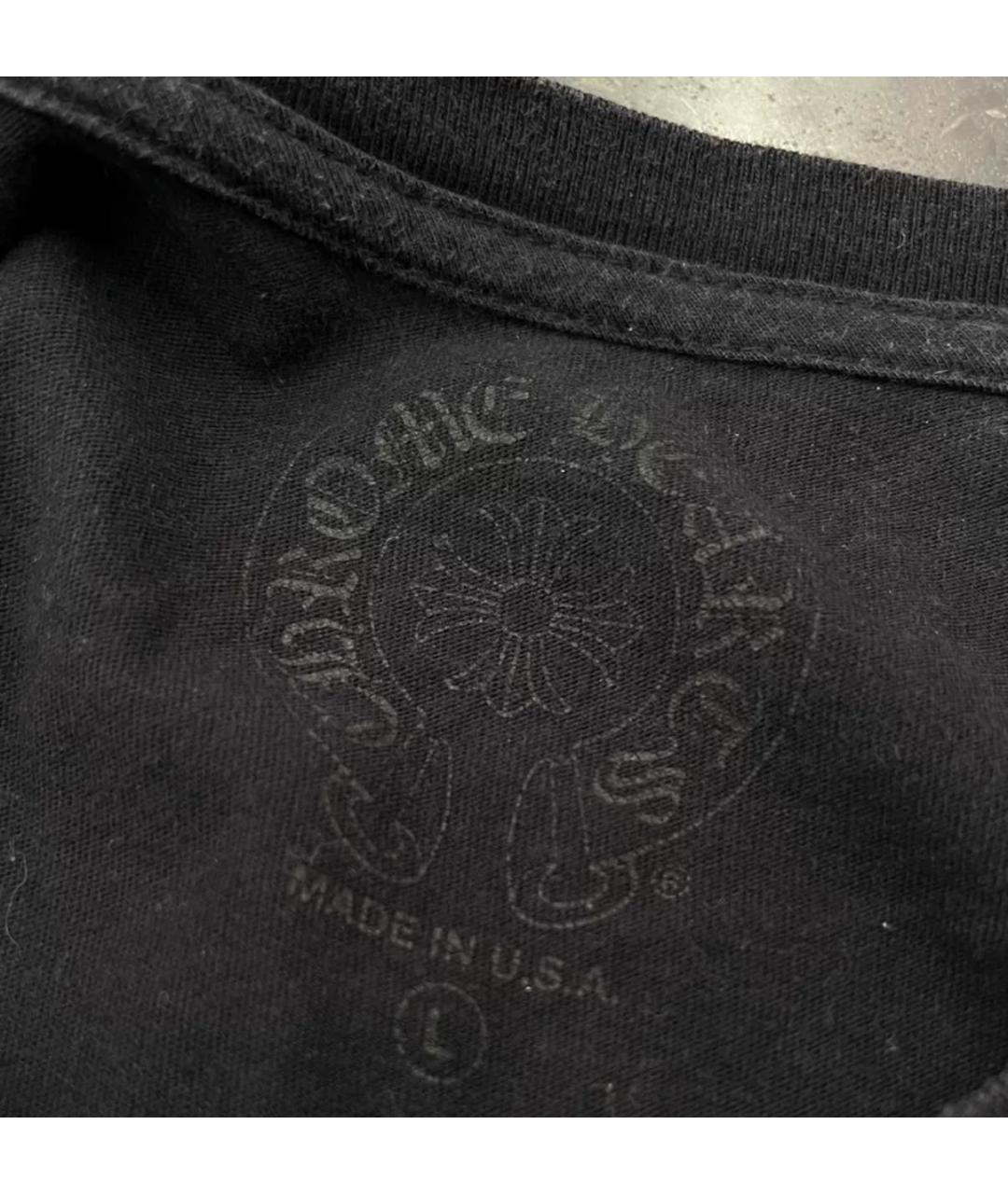 CHROME HEARTS Черная хлопковая футболка, фото 4