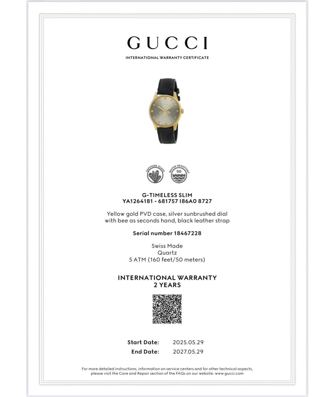 GUCCI Черные позолоченные часы, фото 8