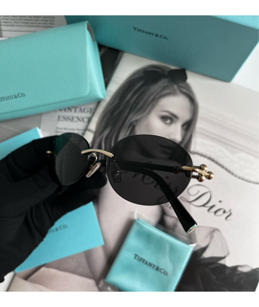 TIFFANY&CO Черные пластиковые солнцезащитные очки, фото 6