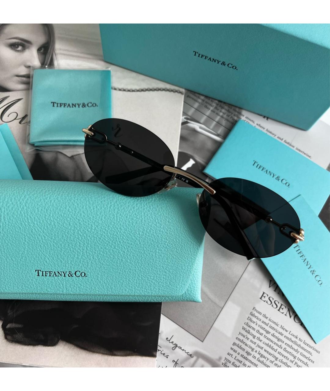 TIFFANY&CO Черные пластиковые солнцезащитные очки, фото 2