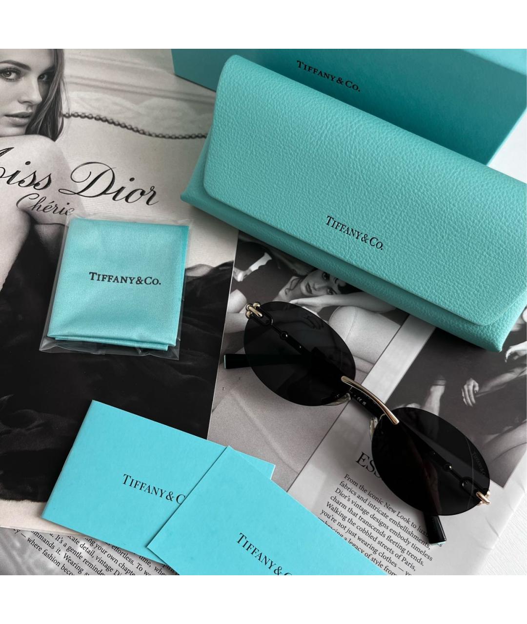 TIFFANY&CO Черные пластиковые солнцезащитные очки, фото 7