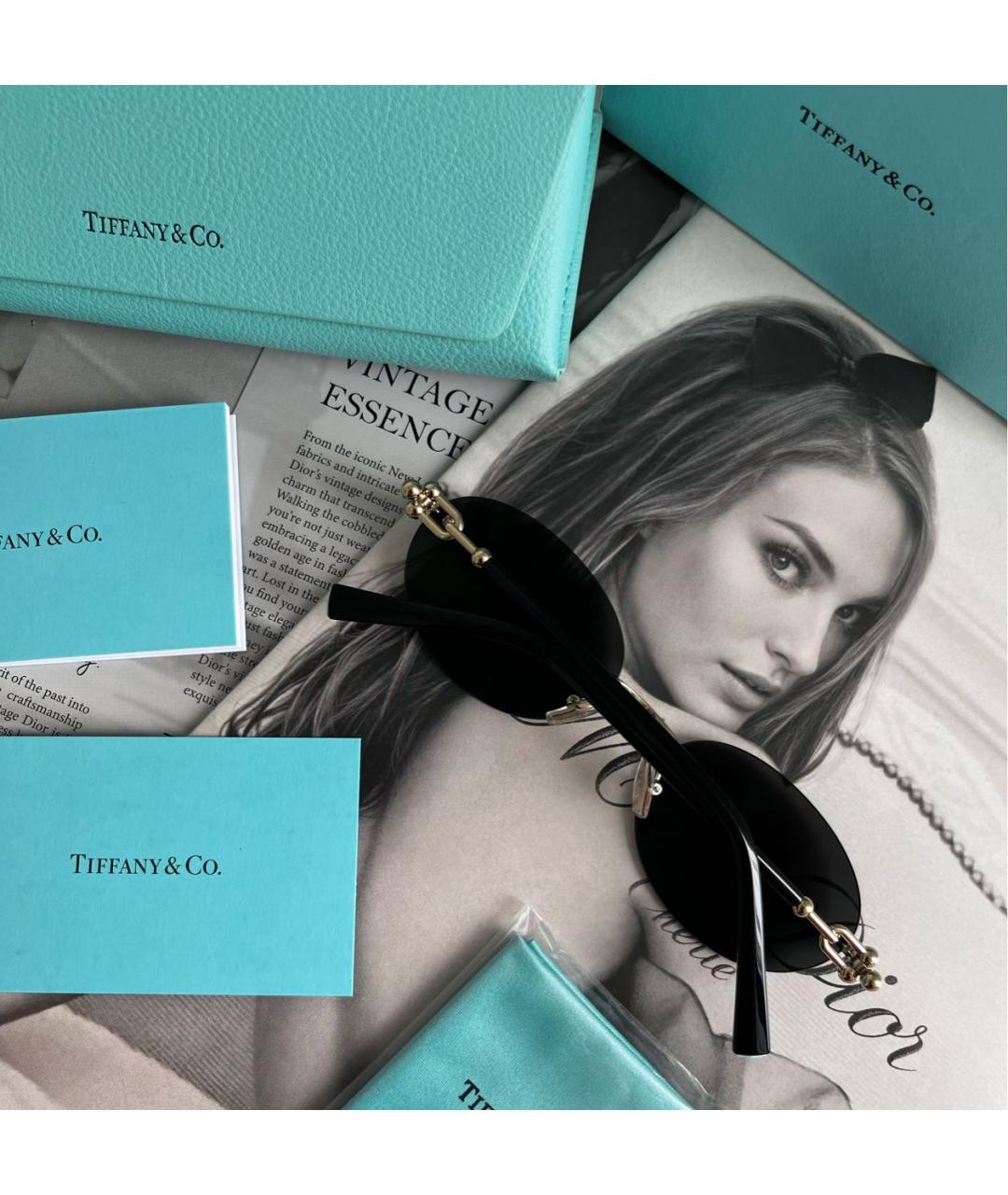 TIFFANY&CO Черные пластиковые солнцезащитные очки, фото 3
