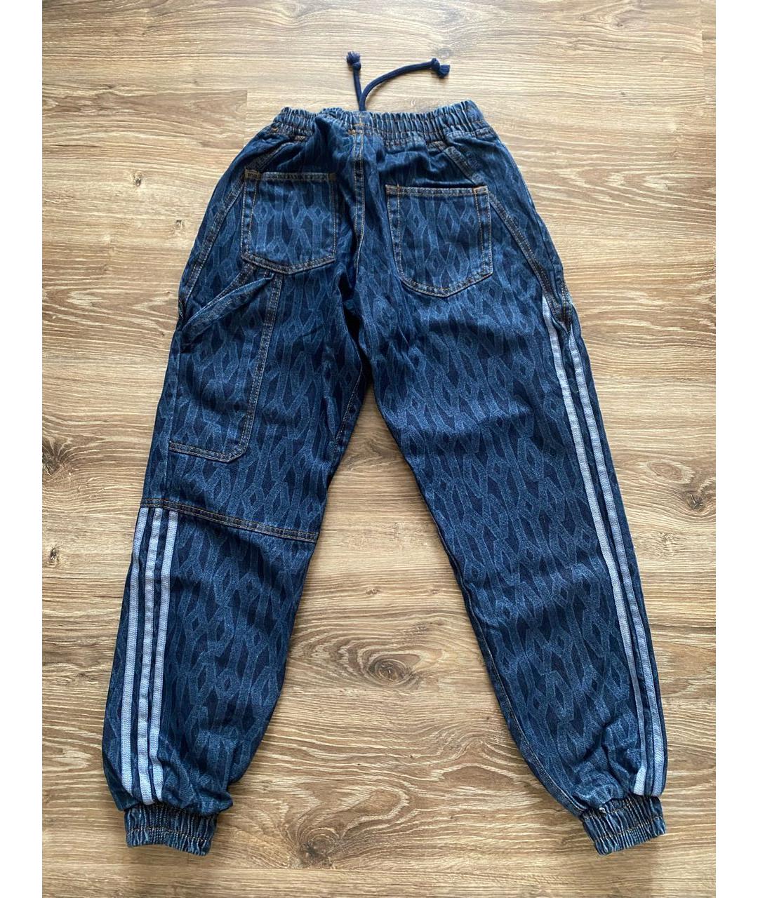 ADIDAS Темно-синие хлопковые прямые джинсы, фото 5