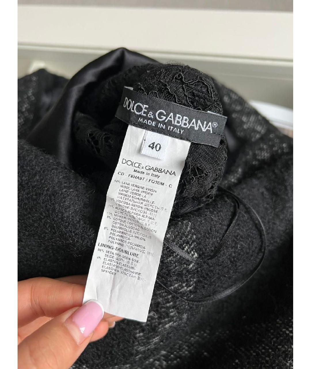 DOLCE&GABBANA Черное шерстяное платье, фото 8