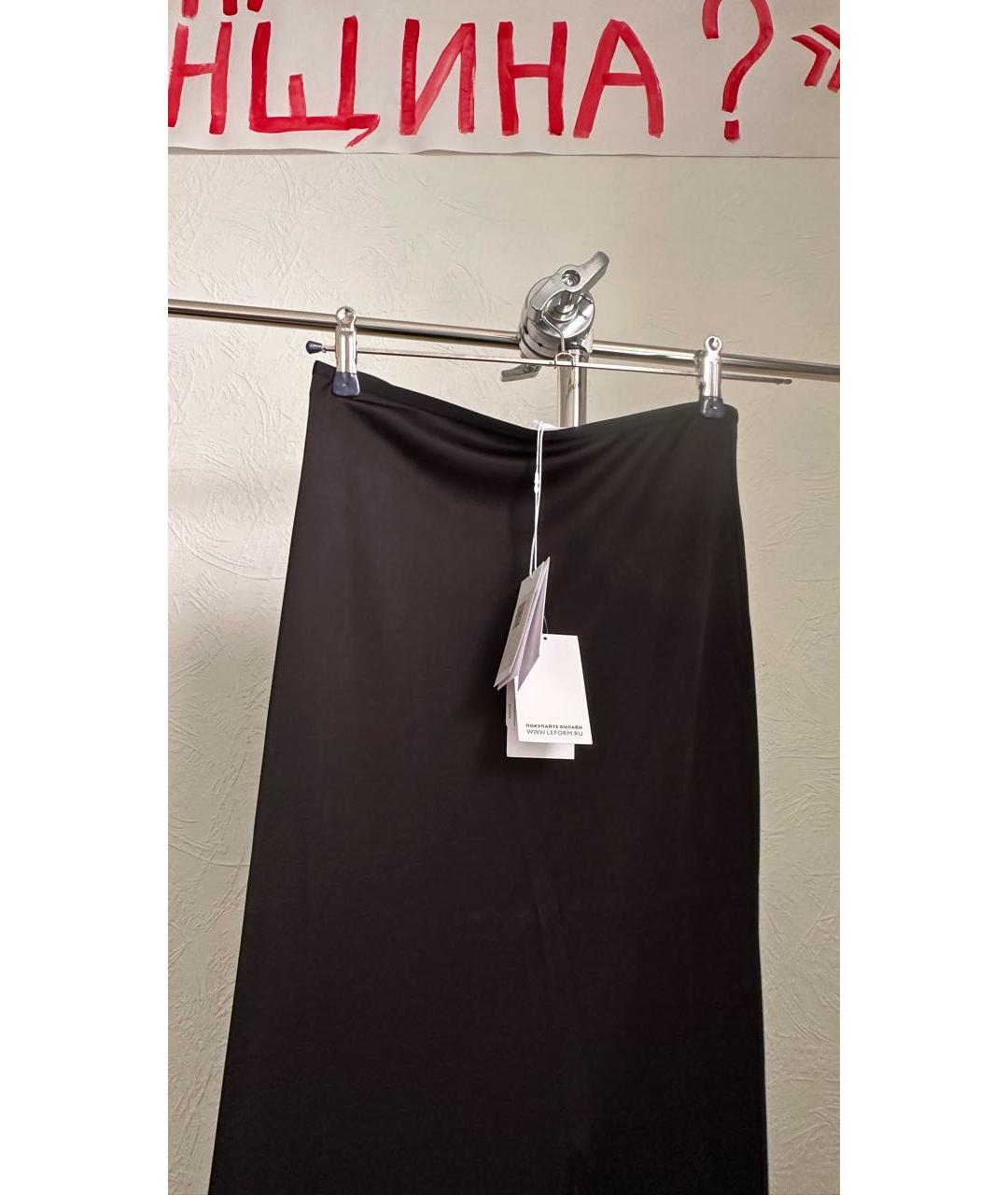 HELMUT LANG Черная вискозная юбка макси, фото 3