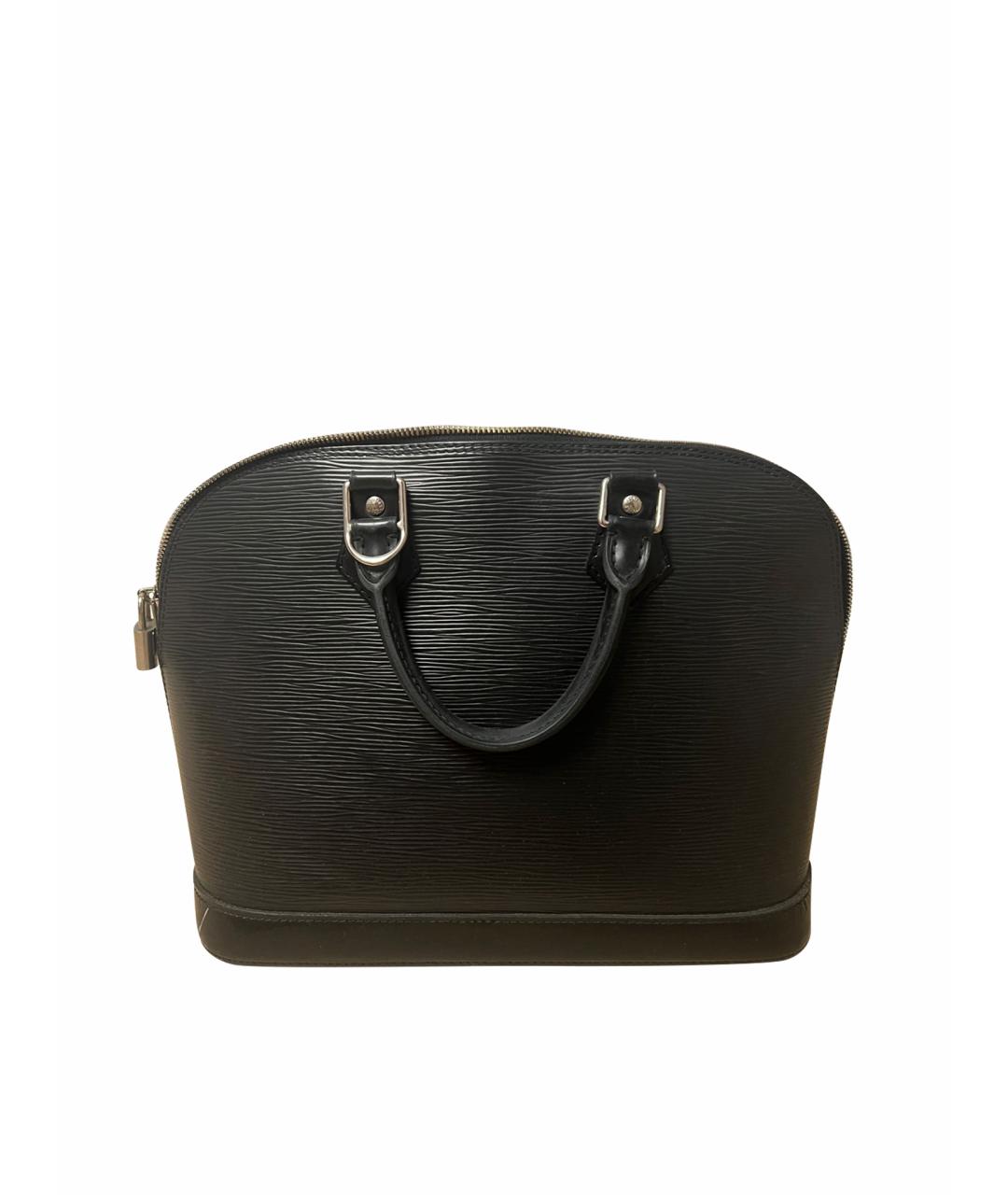 LOUIS VUITTON Черная кожаная сумка с короткими ручками, фото 1