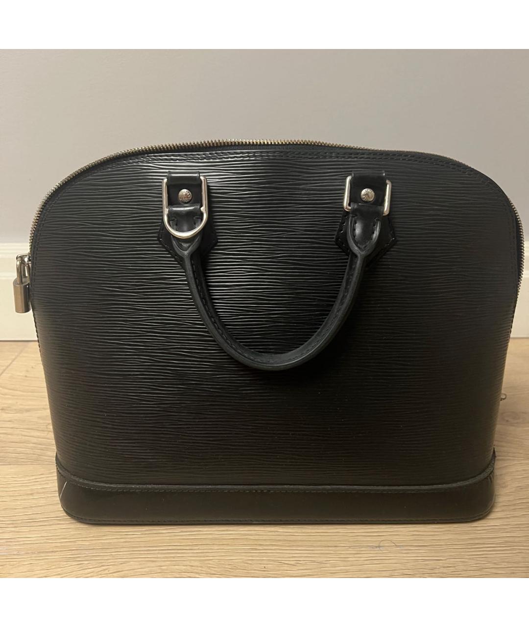 LOUIS VUITTON Черная кожаная сумка с короткими ручками, фото 7