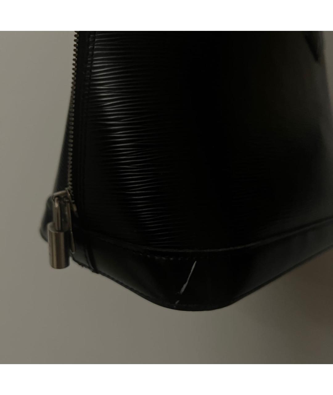 LOUIS VUITTON Черная кожаная сумка с короткими ручками, фото 6