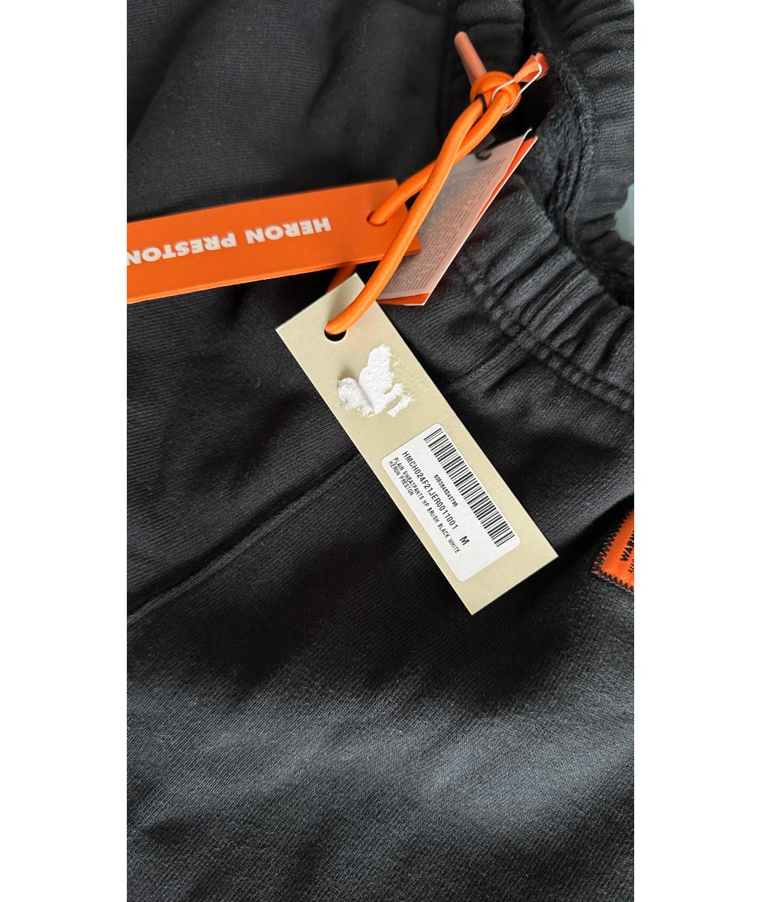 HERON PRESTON Черные хлопковые повседневные брюки, фото 8
