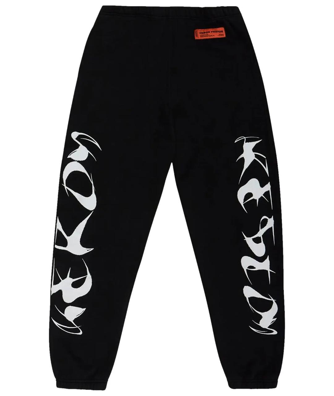 HERON PRESTON Черные хлопковые повседневные брюки, фото 1