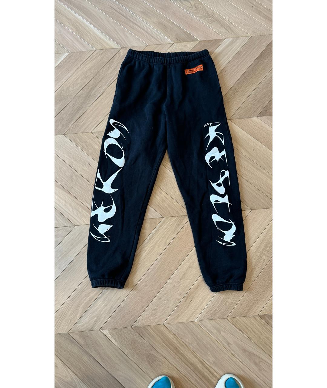HERON PRESTON Черные хлопковые повседневные брюки, фото 7