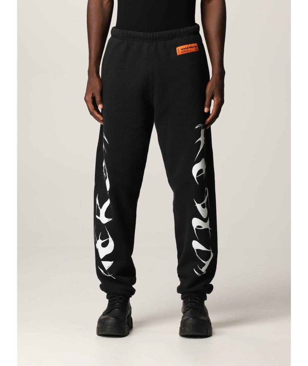 HERON PRESTON Черные хлопковые повседневные брюки, фото 6