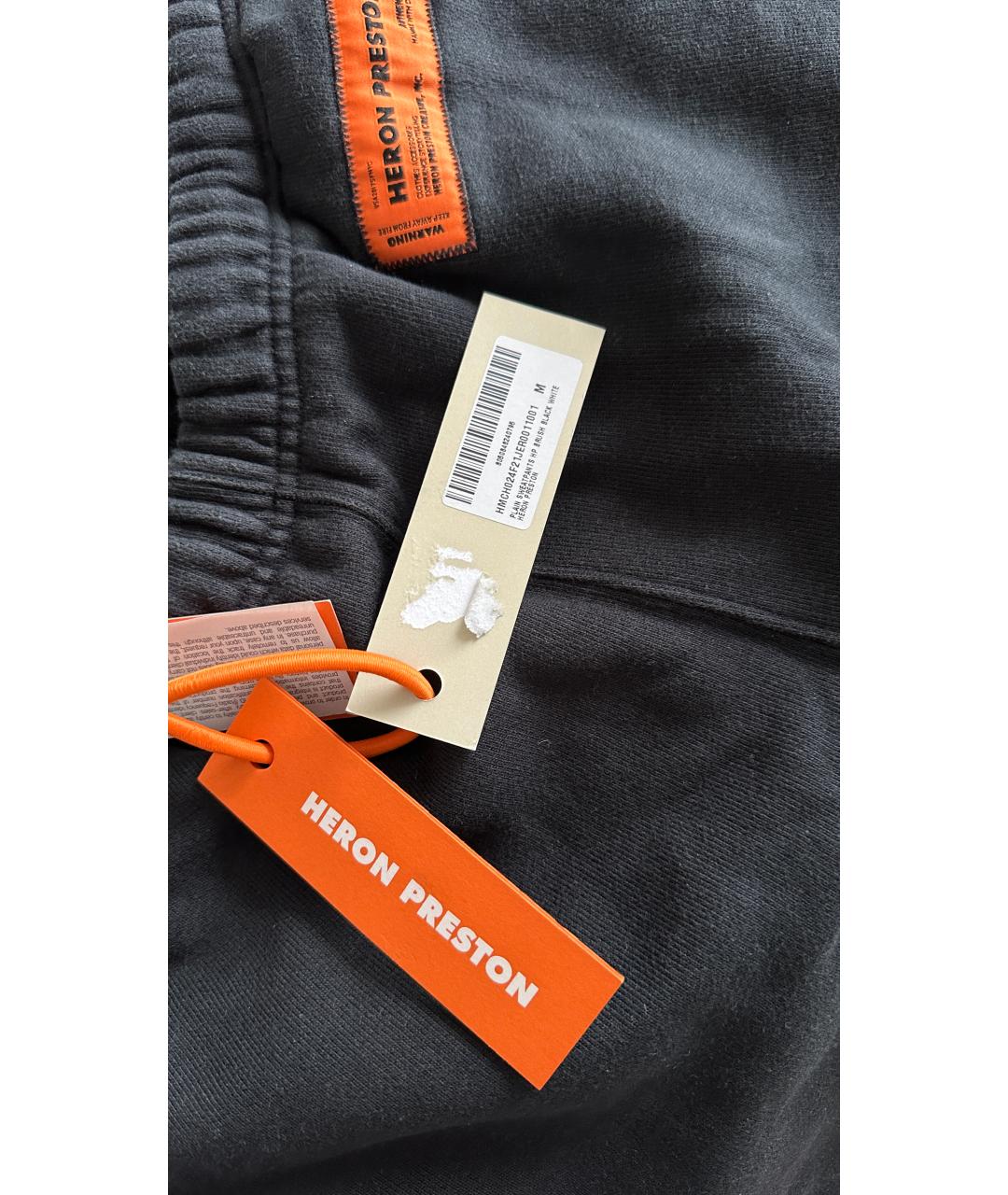 HERON PRESTON Черные хлопковые повседневные брюки, фото 9