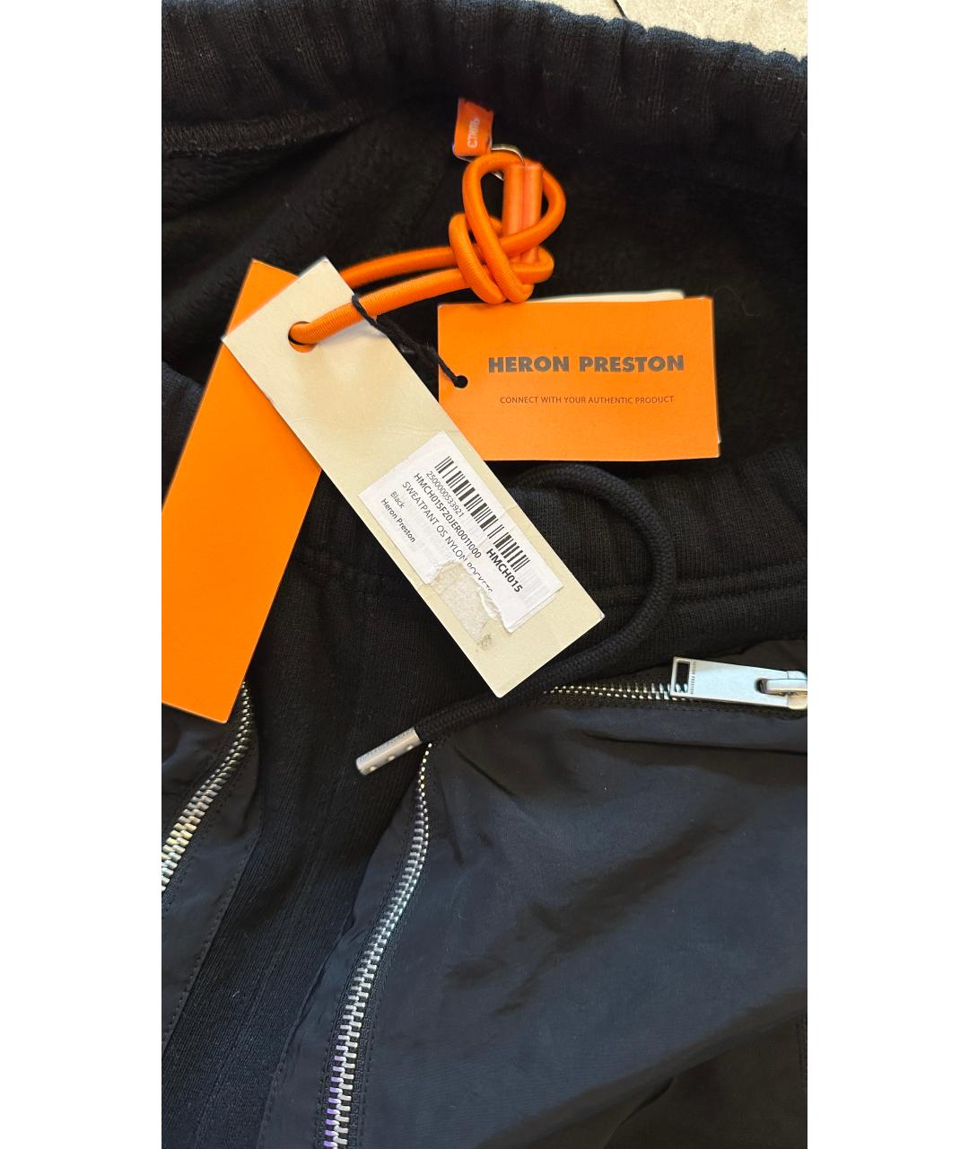 HERON PRESTON Черные хлопковые повседневные брюки, фото 7