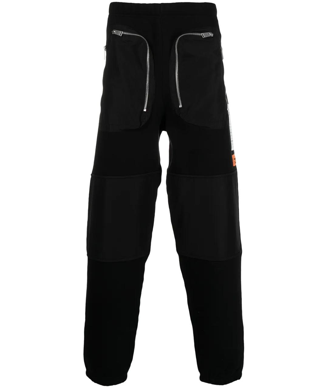 HERON PRESTON Черные хлопковые повседневные брюки, фото 1