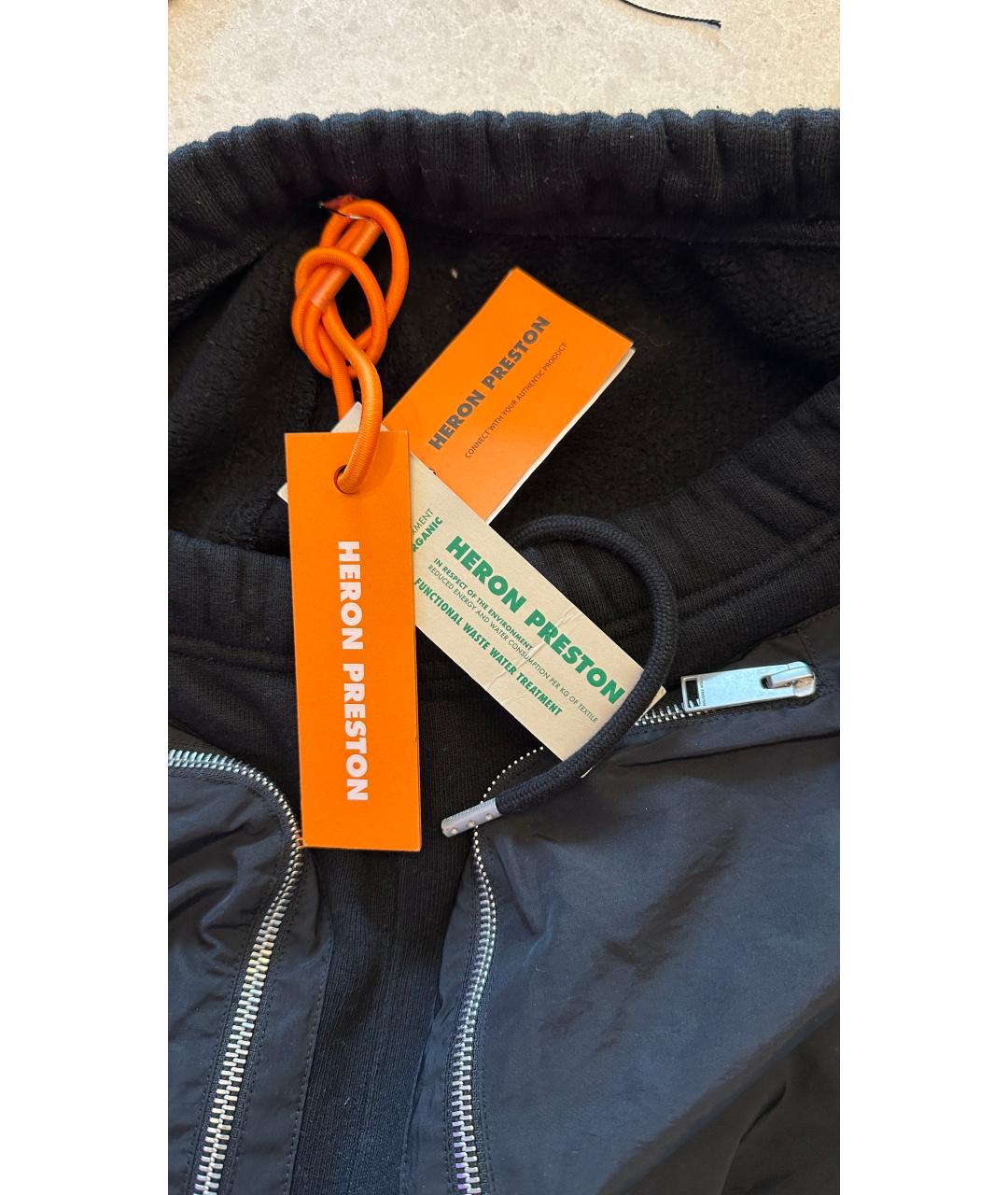HERON PRESTON Черные хлопковые повседневные брюки, фото 8