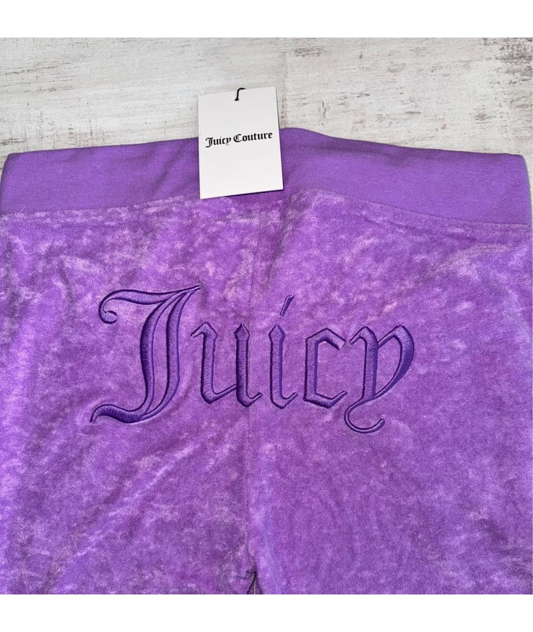 JUICY COUTURE Фиолетовые полиэстеровые спортивные брюки и шорты, фото 6