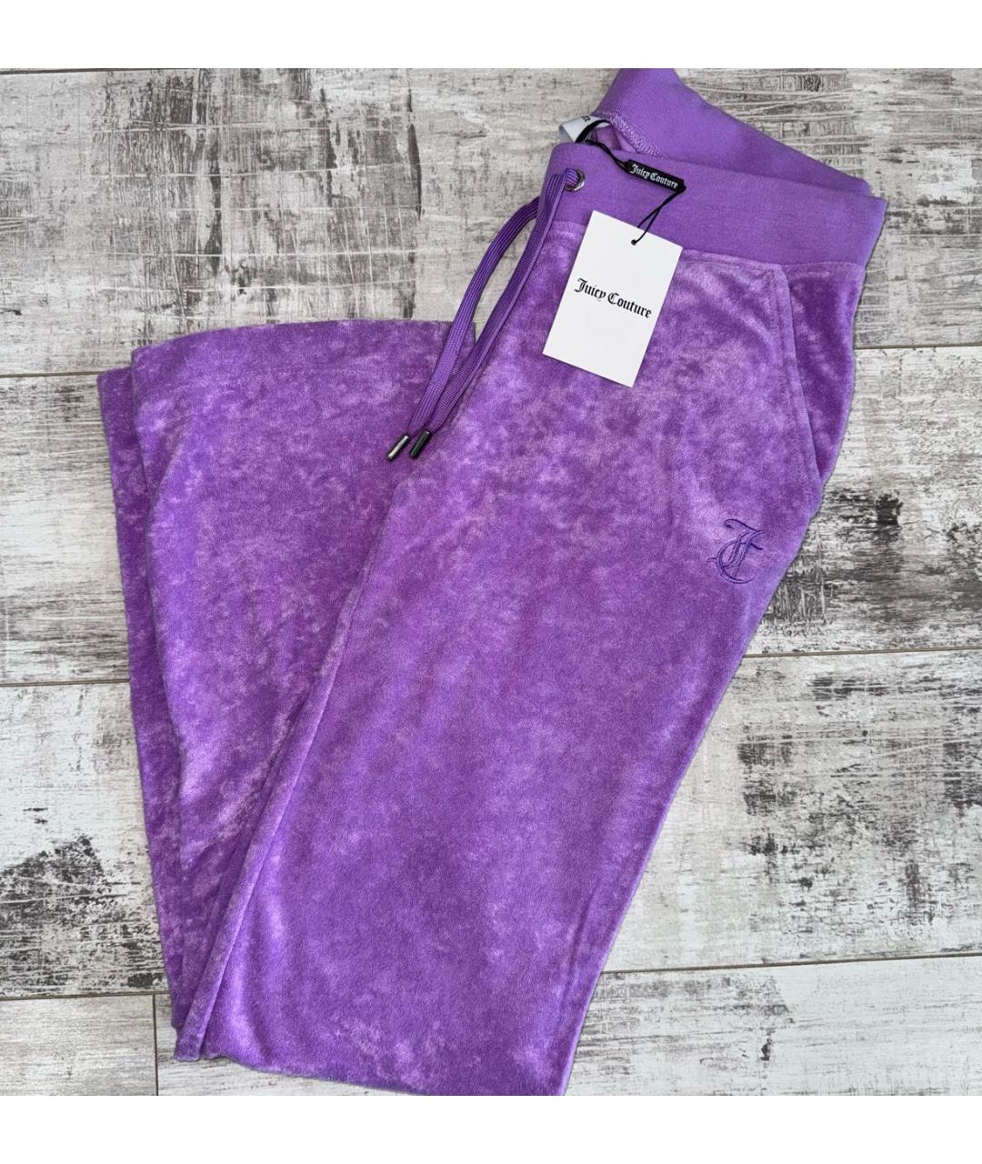 JUICY COUTURE Фиолетовые полиэстеровые спортивные брюки и шорты, фото 7
