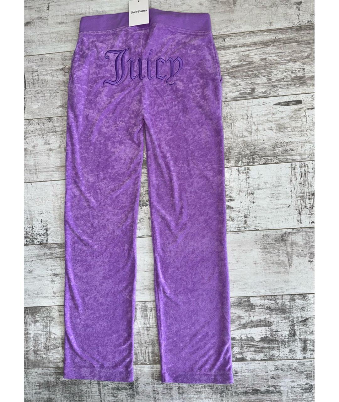 JUICY COUTURE Фиолетовые полиэстеровые спортивные брюки и шорты, фото 9