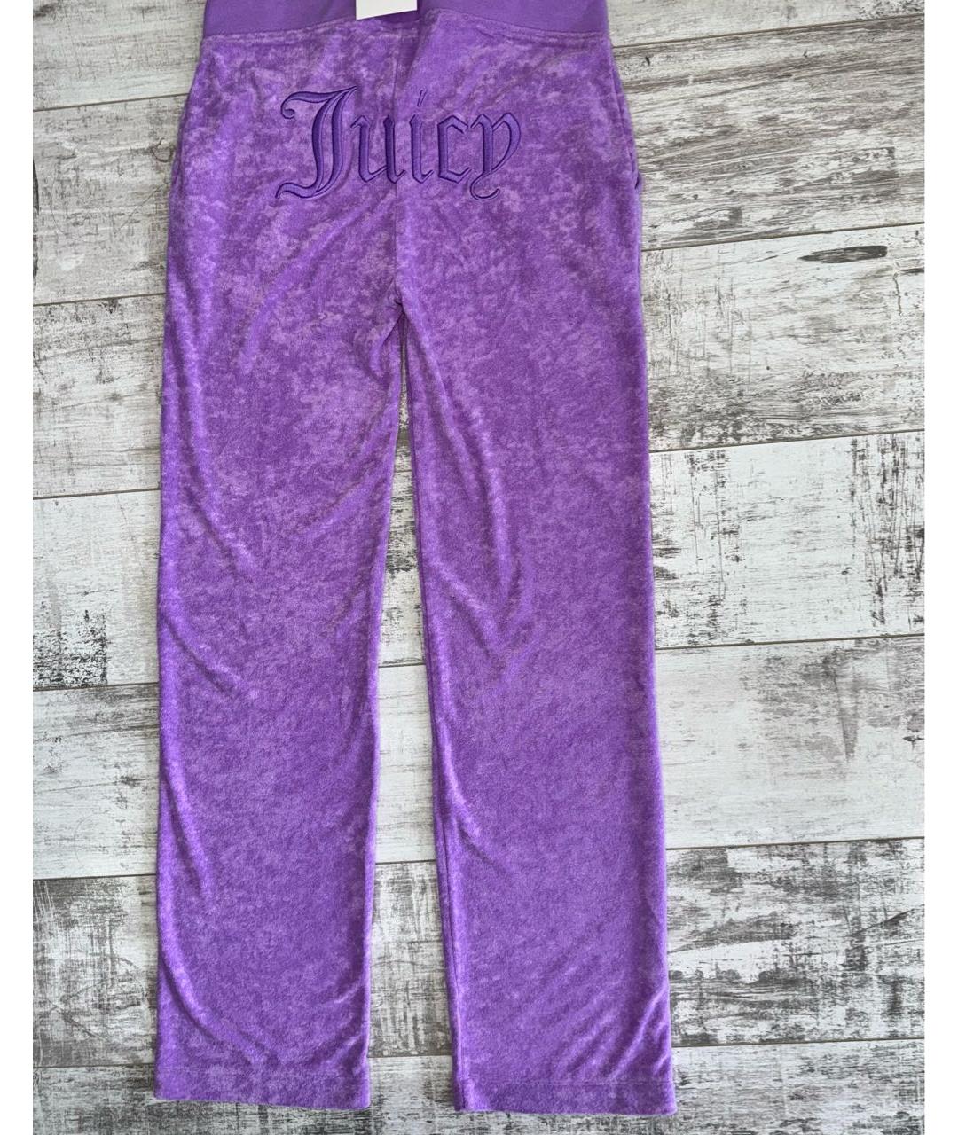 JUICY COUTURE Фиолетовые полиэстеровые спортивные брюки и шорты, фото 8