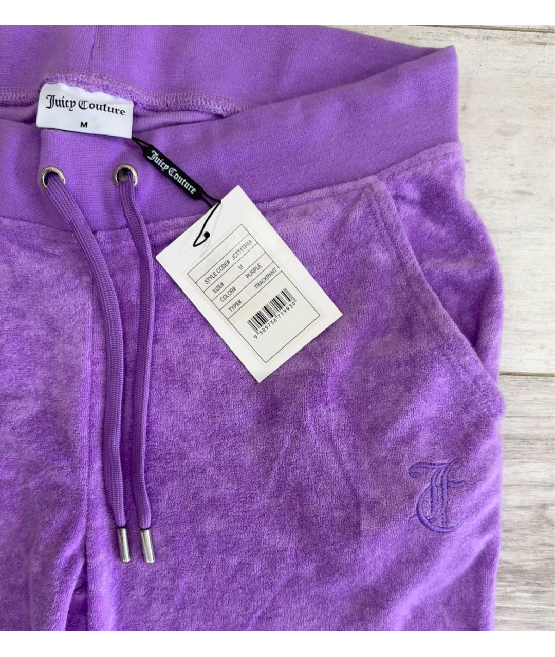 JUICY COUTURE Фиолетовые полиэстеровые спортивные брюки и шорты, фото 4