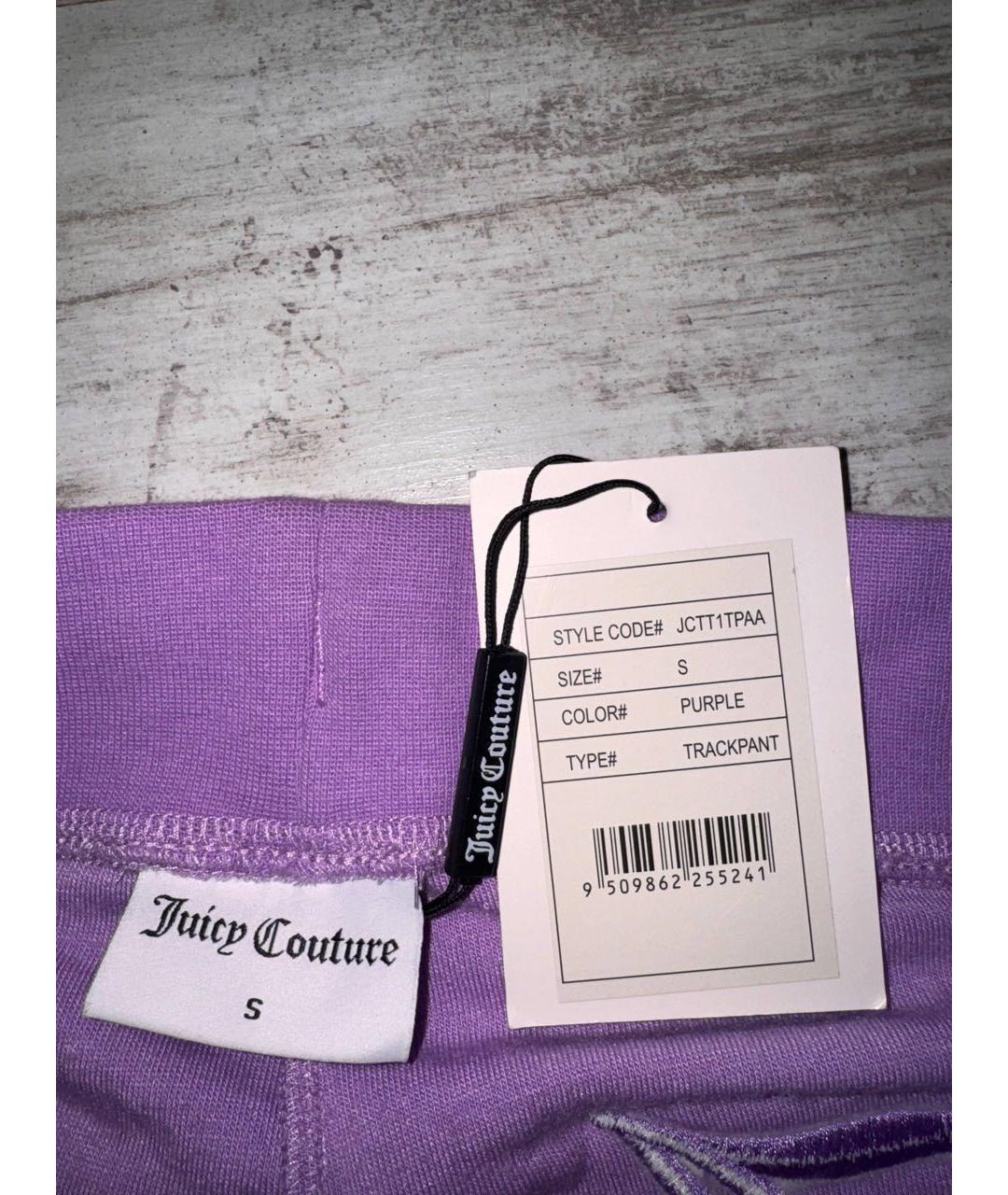 JUICY COUTURE Фиолетовые полиэстеровые спортивные брюки и шорты, фото 4