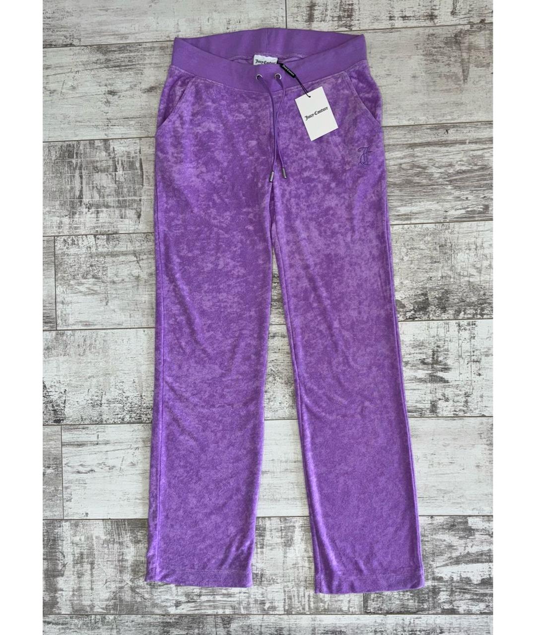 JUICY COUTURE Фиолетовые полиэстеровые спортивные брюки и шорты, фото 2