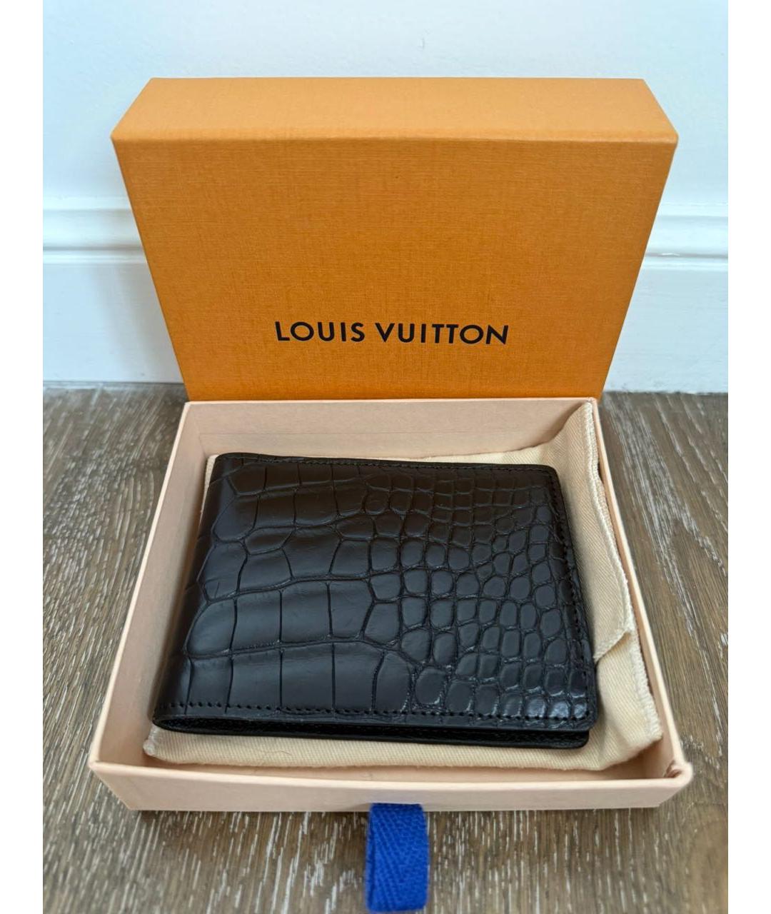LOUIS VUITTON Черный кошелек из экзотической кожи, фото 4