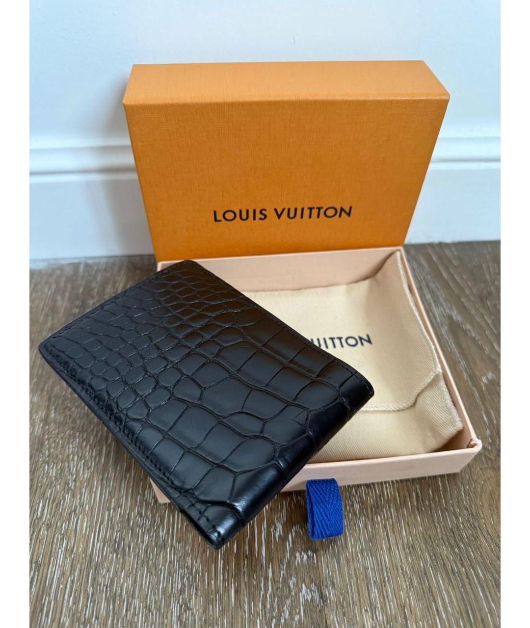 LOUIS VUITTON Черный кошелек из экзотической кожи, фото 2