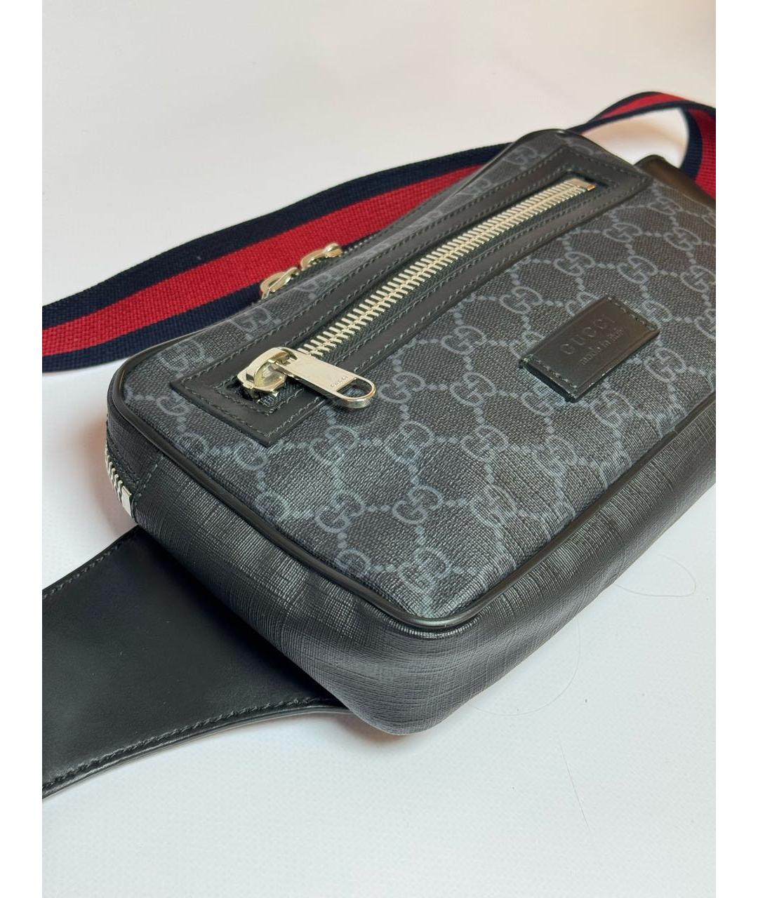 GUCCI Антрацитовая поясная сумка, фото 8