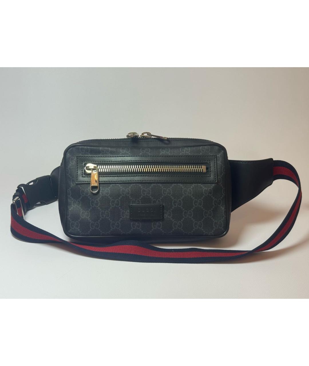 GUCCI Антрацитовая поясная сумка, фото 9