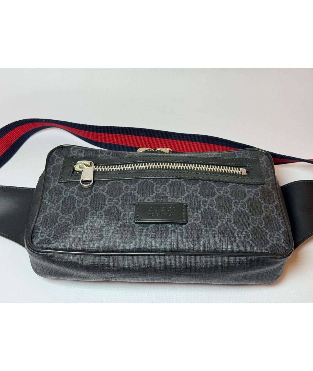 GUCCI Антрацитовая поясная сумка, фото 6