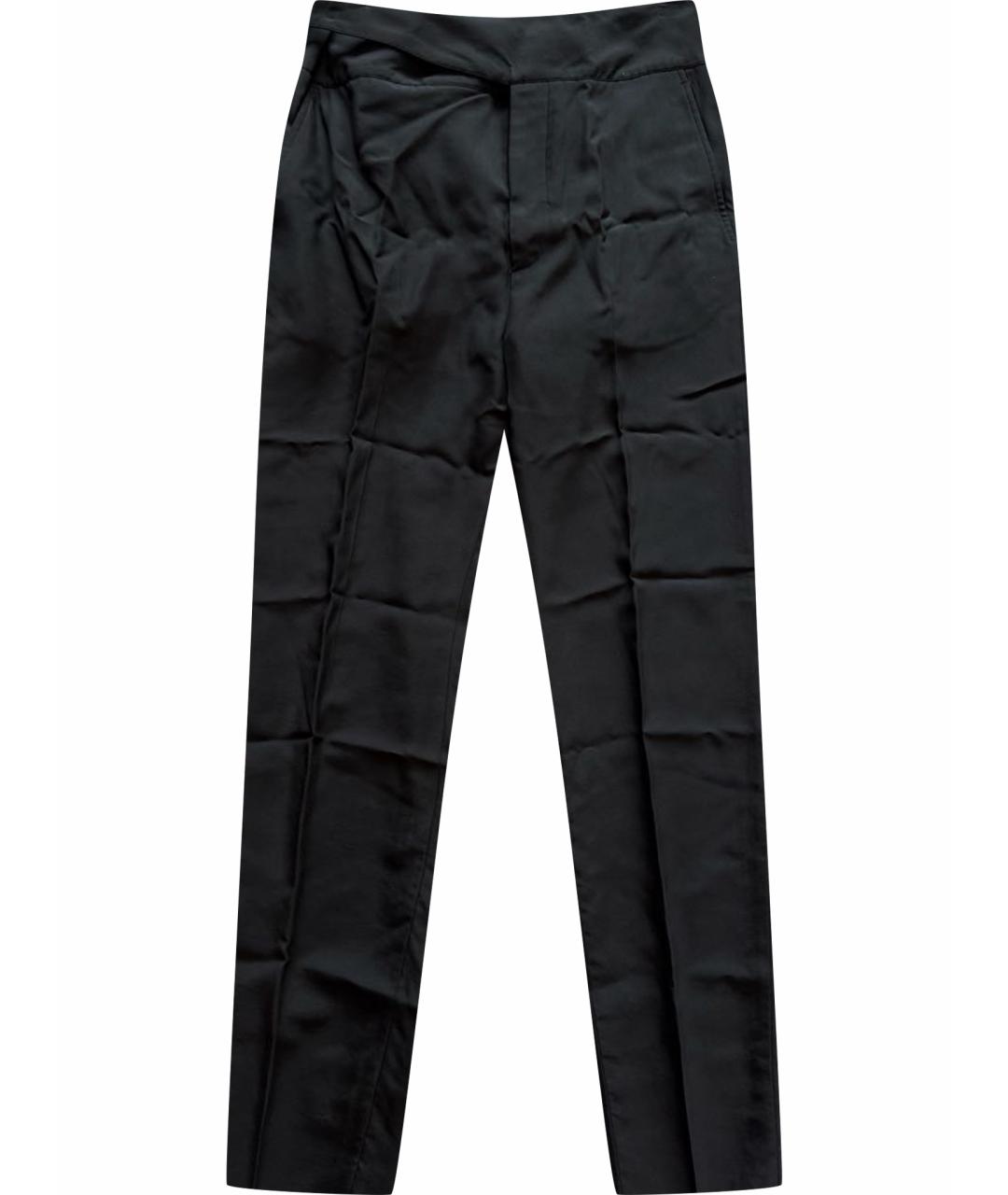 LANVIN Черные хлопковые классические брюки, фото 1