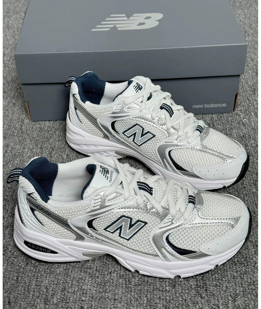 NEW BALANCE Серые неопреновые низкие кроссовки / кеды, фото 9