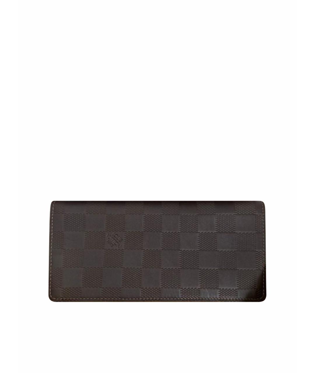 LOUIS VUITTON Коричневый кожаный кошелек, фото 1