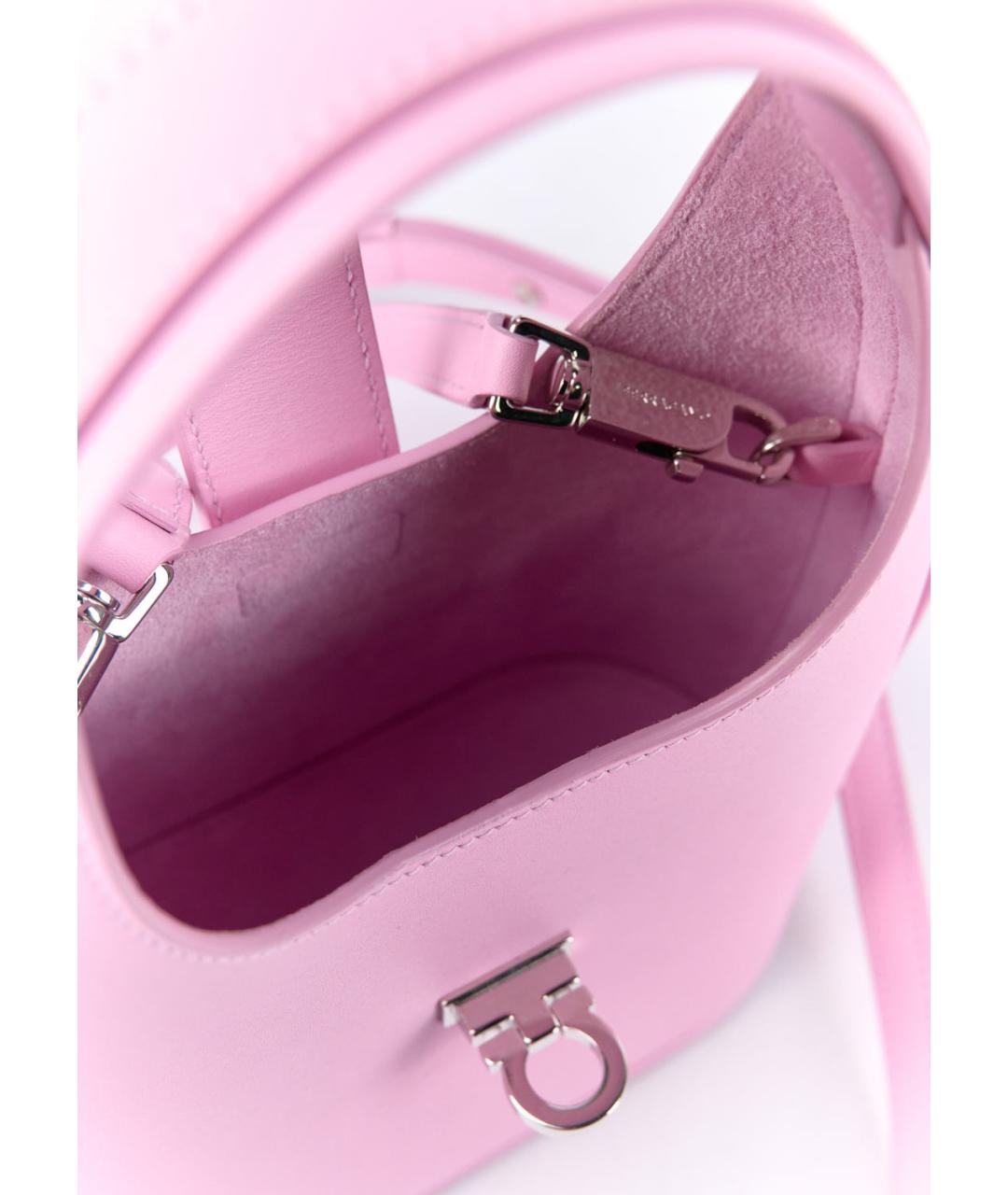 FERRAGAMO Фиолетовая кожаная сумка через плечо, фото 4