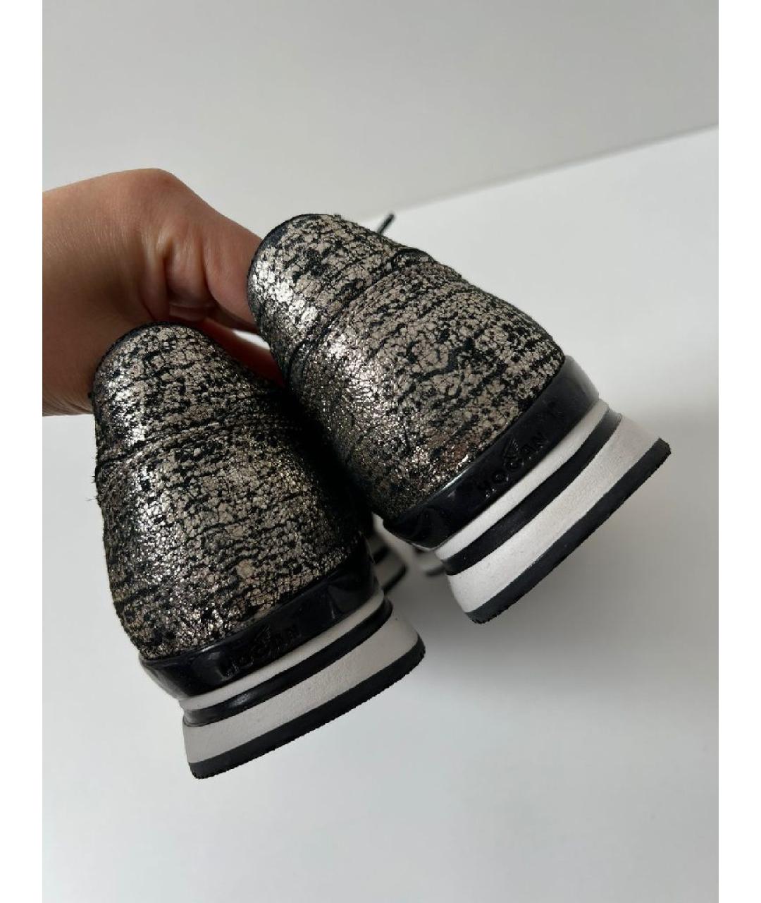 TOD'S Серые кожаные кроссовки, фото 4