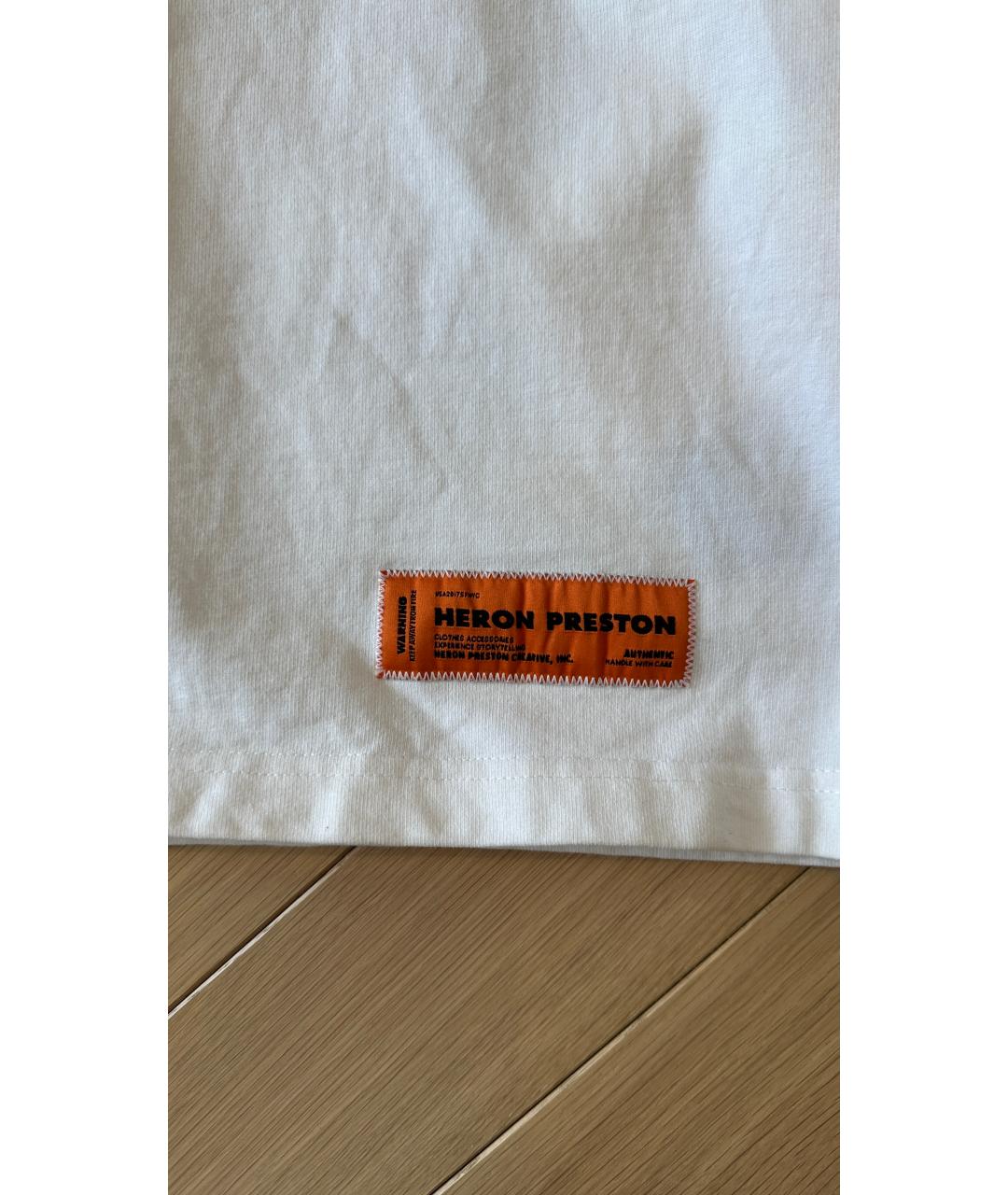 HERON PRESTON Белая хлопковая футболка, фото 4