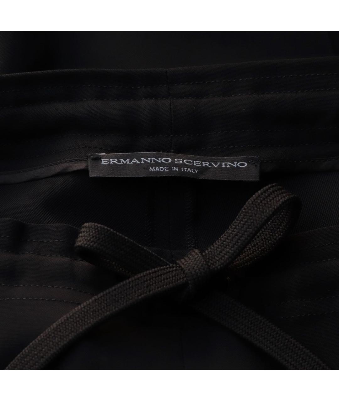 ERMANNO SCERVINO Черные вискозные прямые брюки, фото 3