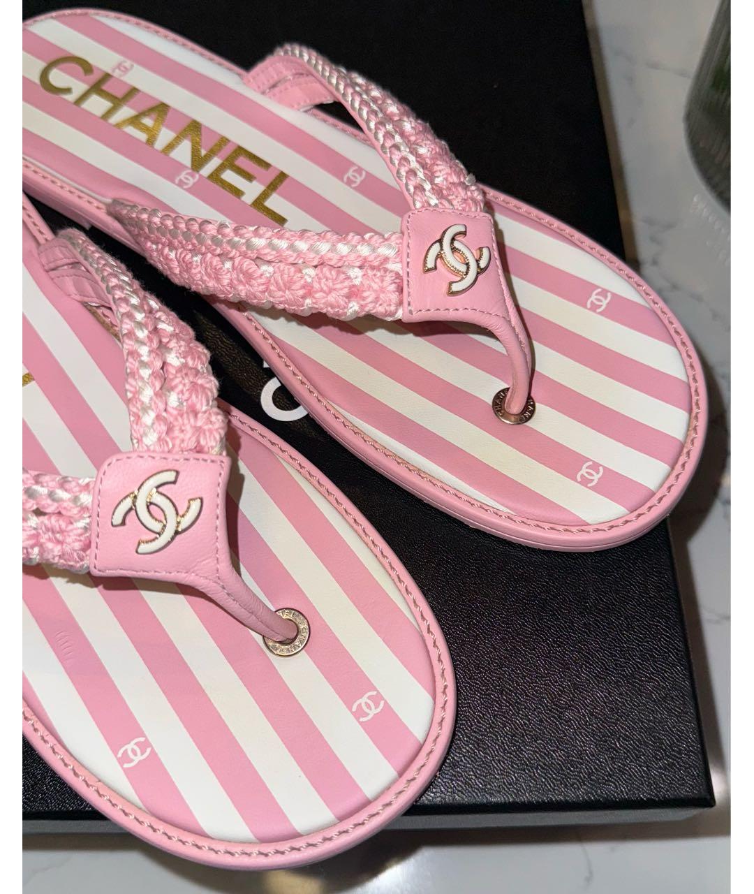 CHANEL Розовые шлепанцы, фото 2
