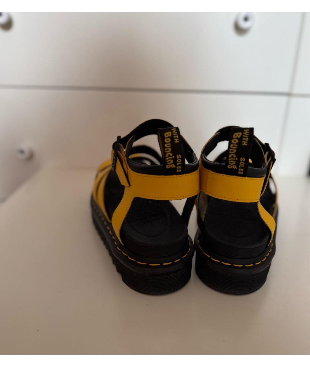 DR. MARTENS Желтые кожаные сандалии, фото 3