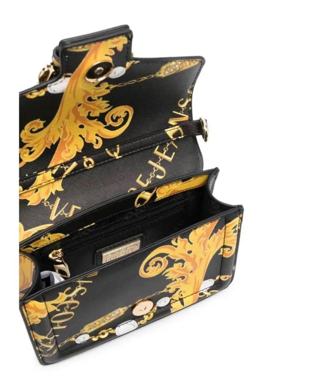 VERSACE JEANS COUTURE Хаки кожаная сумка через плечо, фото 4