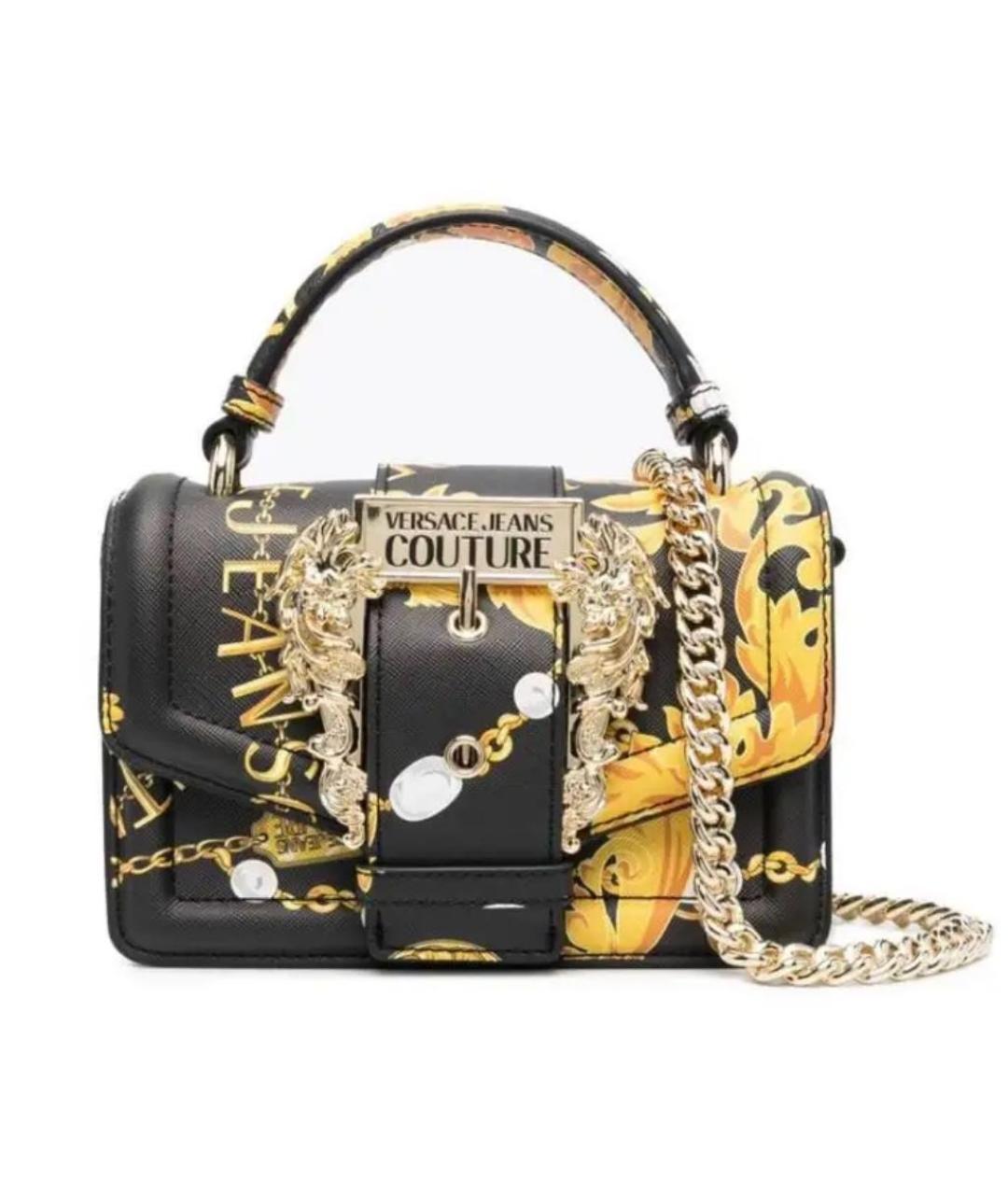 VERSACE JEANS COUTURE Хаки кожаная сумка через плечо, фото 5