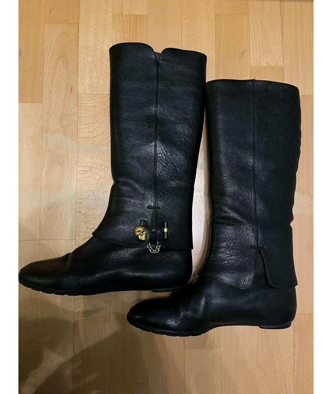 ALEXANDER MCQUEEN Черные кожаные сапоги, фото 5