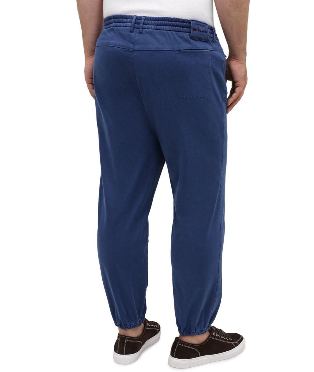 KITON Синие хлопковые повседневные брюки, фото 8